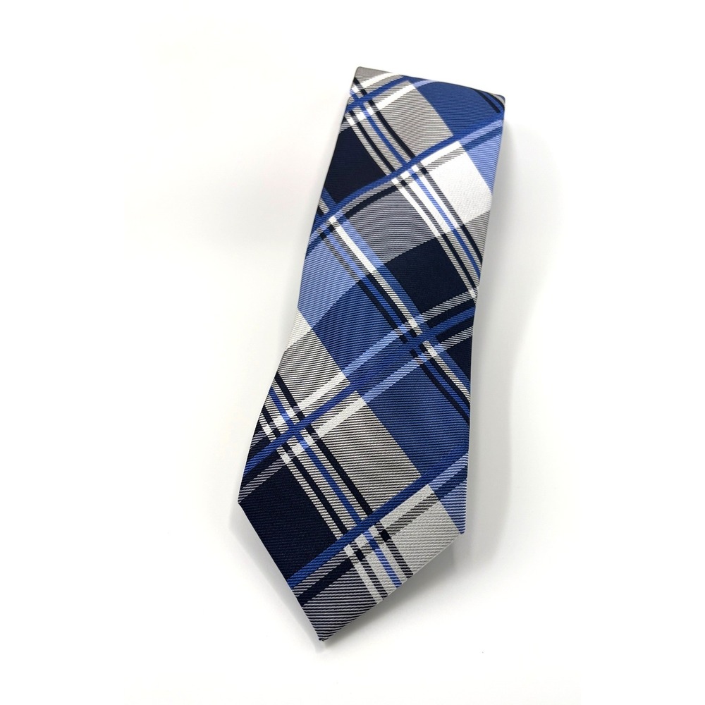 Lauren Ralph Lauren Plaid Skinny Tie | Blue, Grey & Black 🔵